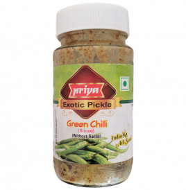 Priya Exotic Pickle Green Chilli Sliced (Without Garlic)  Bottle  300 grams